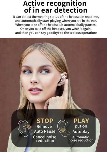 Vista 5 de IKXO Auriculares Bluetooth con banda para el cuello, con cancelación de ruido, con micrófono, inalámbricos, impermeables, deportivos, 6 horas