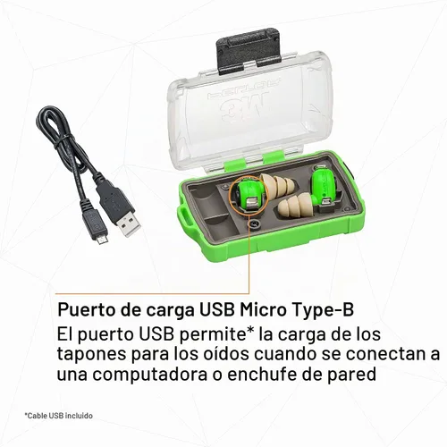 Vista 6 de 3M PELTOR EEP-100 Kit de tapones para los oídos, recargable, reducción de ruido, construcción, fabricación, mantenimiento