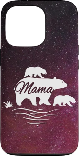 Vista 10 de Mama Bear with 2 Cubs Space Stars Galaxy Mama Bear Case for iPhone 17