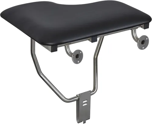 Vista 4 de Asiento de ducha plegable para zurdos de 26 x 22.5 pulgadas, para montaje en pared, compatible con ADA