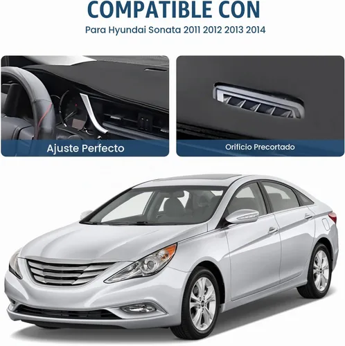 Vista 4 de Funda de cuero para tablero Compatible con 2011 2012 2013 2014 Hyundai Sonata