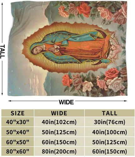 Vista 4 de Manta de forro polar de Our Lady of Guadalupe, manta de microforro polar ultrasuave y acogedora para sofá, cama, camping, viajes y uso en automóvil