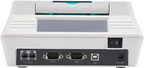 Vista 3 de Caja registradora electrónica de 40 teclas con cajón de efectivo, compatible con sistema antirrobo, múltiples funciones, cajas registradoras