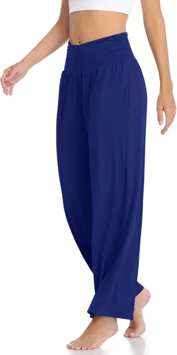 Vista 3 de TARSE - Pantalones de pierna ancha para mujer, pantalones deportivos informales y holgados para yoga, pantalones sueltos, cómodos, para descansar