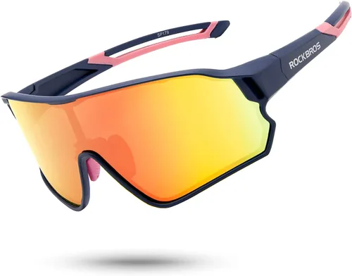 Vista 13 de ROCKBROS Polarized Sports Sunglasses Anti-Glare HD Cycling Sun Glasses Todo negro