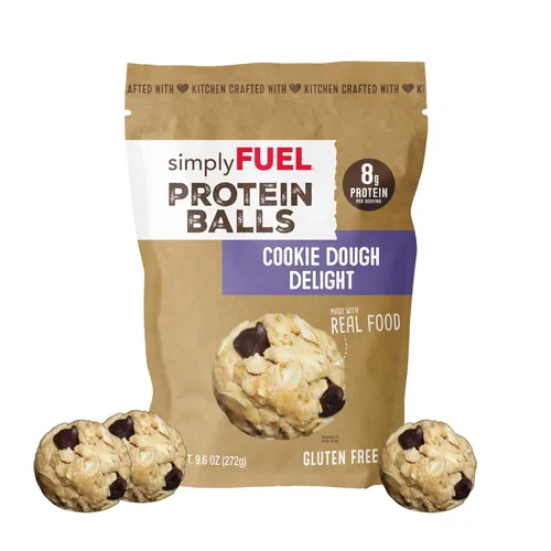 Vista 15 de simplyFUEL - Bolas de proteína de alimentos integrales con probióticos, bocadillos de chocolate y almendras y coco, 0.28 oz de proteína, bolas