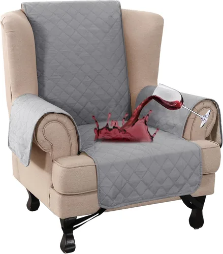 Vista 68 de Turquoize Funda 100 % impermeable para sillón de ala, protector de sofá, triple antideslizante, protector de muebles para mascotas, niños, perros