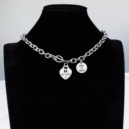 Vista 6 de G-Ahora Bangtan Boys Necklace for Girls Kpop Bangtan Boys Bangtan Necklace Bangtan Boys Army Jewelry Bangtan Boys to Love Yourself Army Necklace