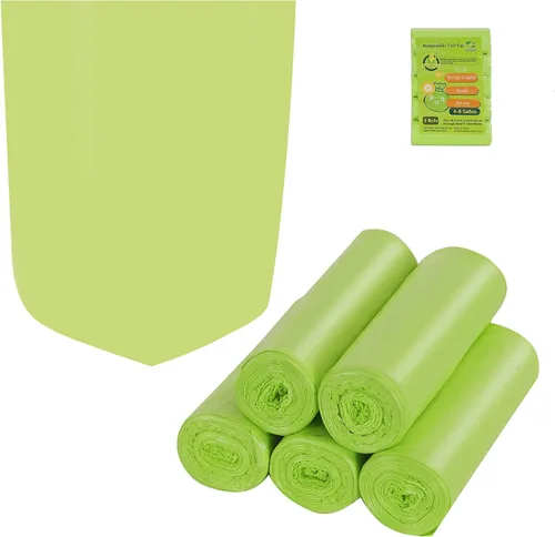 Vista 8 de Bolsas de basura biodegradables y compostables de 13 a 15 galones, bolsas de basura altas sin perfume para cocina, patio, césped, oficina