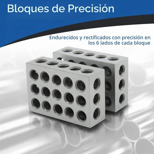 Vista 3 de WFLNHB 1 par a juego Precisión 1 x 2 x 3 pulgadas Bloques 23 agujeros 0.0002" Machinist 1-2-3 Set