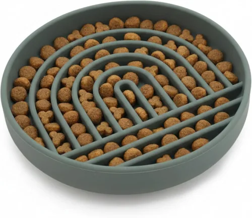 Vista 16 de Should We Go? Alimentador lento para perros y gatos, el tazón Slowdown de silicona, solución para comer lentamente con diseño moderno de alfombrilla