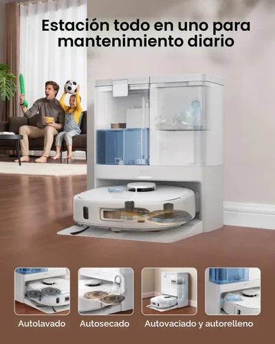 Vista 5 de eufy X10 Pro Omni Robot Aspiradora y Trapeador, Trapeador Dual, Elevación