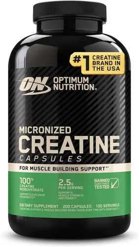 Vista 13 de Optimum Nutrition Cápsulas de monohidrato de creatina micronizada, aptas para Keto, 2500 mg, 100 cápsulas Micronized Creatine Monohydrate