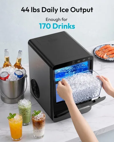 Vista 11 de EUHOMY Nugget - Encimera para hacer hielo, 40 libras/24 horas, lista en 7