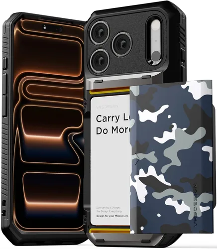 Vista 46 de VRS DESIGN Damda Glide Pro - Funda para iPhone 12 Pro Max, con [4 tarjetas] Premium Robusta [Semiautomática] Funda para tarjeta de crédito