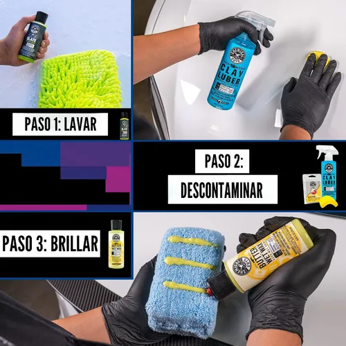 Vista 2 de Chemical Guys, Kit combinado de barra de arcilla y lubricante para pintura