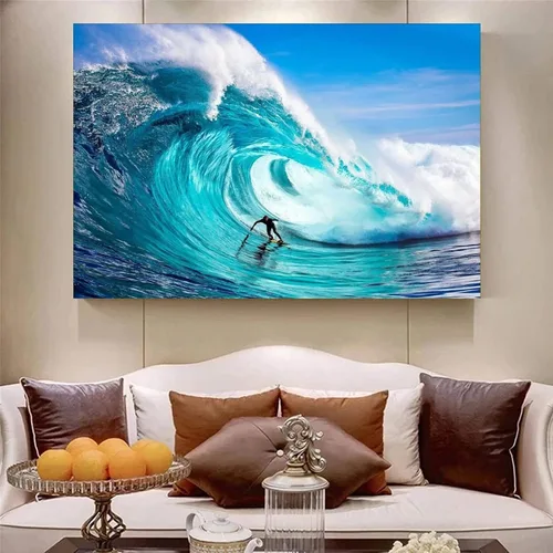 Vista 7 de XLPOP Cuadro colgante de The Sport of Surfing, pósteres de impresión en lienzo HD, decoración moderna del hogar, arte de pared, lienzo enmarcado, 08