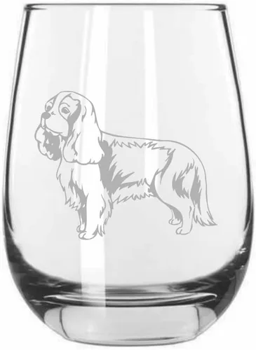 Vista 351 de Shar Pei (chino) - Vaso de vino sin tallo grabado para perro, 15.25 onzas