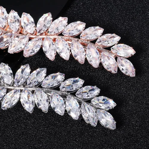 Vista 2 de Xerling Pasadores franceses de diamantes de imitación para el cabello, accesorios automáticos para el cabello, clips de resorte para el cabello