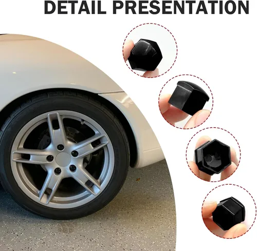 Vista 3 de 20 PIEZAS Tapa para Tuerca de Llanta, Tuerca Hexagonal de 17 mm para Tornillos de Neumáticos a Prueba de Óxido y Polvo, Carcasa Plástica Decorativa