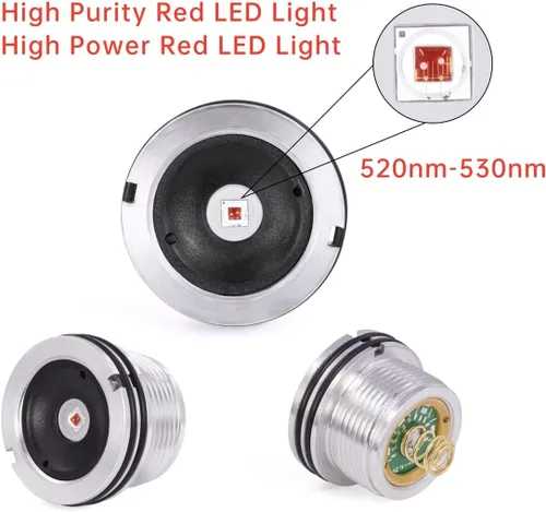 Vista 5 de Linterna de luz roja de atenuación continua, pureza alta de 620nm-630nm, brillo ajustable y enfoque para observación nocturna, astronomía, aviación