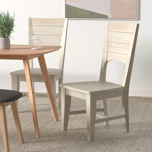 Vista 2 de IC INTERNATIONAL CONCEPTS Canyon Collection - Juego de dos sillas de madera maciza sin terminar