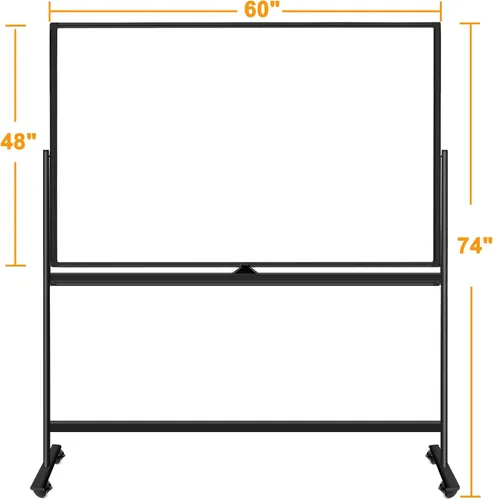 Vista 8 de BSTPCOO Pizarra magnética grande de borrado en seco con soporte, doble cara de 60 x 48 pulgadas, pizarra blanca rodante sobre ruedas, pizarra blanca