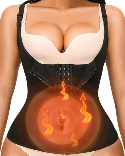 Vista 11 de YADIFEN Waist Trainer for Women,Zipper Corset Body Shaper for Tummy Control Neoprene Cincher Sweat Sauna Vest Tank Top
