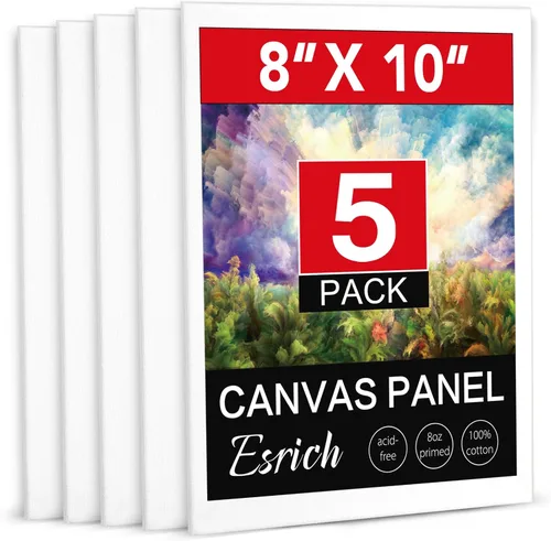 Vista 14 de ESRICH Tableros de lona para pintura, paquete de 15 lienzos de 4 x 4, 100% algodón, pequeños lienzos imprimados sin ácidos, mini paneles de lienzo
