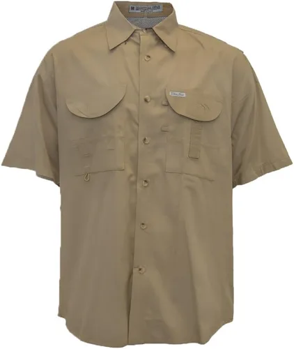 Vista 23 de Camisa de manga corta con botones de pesca para hombre, transpirable, para exteriores, casual, ligera