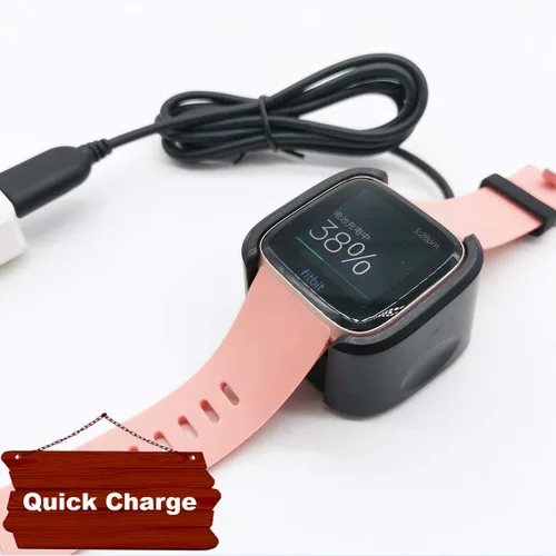 Vista 3 de Paquete de 2 bases de carga compatibles con cargador Fitbit Versa/Lite/SE, (no para Versa 2), soporte de cable para reloj inteligente