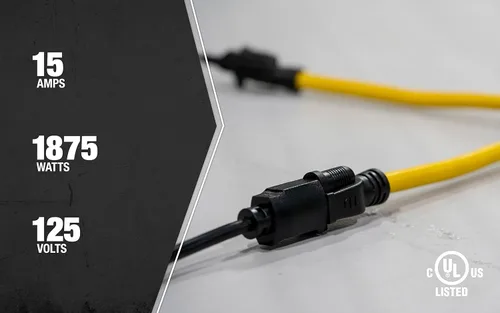 Vista 5 de Cable divisor Y de 2 tomas de salida de generador Southwire - Convierte un enchufe único a dobles tomas de salida de 15A - Enchufes moldeados