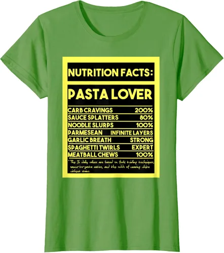 Vista 4 de Pasta Lover Nutrition Facts: The Ultimate Carb Connoisseur's T-Shirt Negro