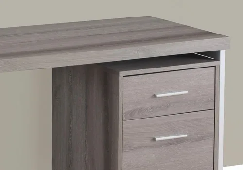 Vista 4 de Atlin Designs Contemporáneo 48" L Metal Home Office Computer/Escritorio de escritura con archivador en gris pardo oscuro
