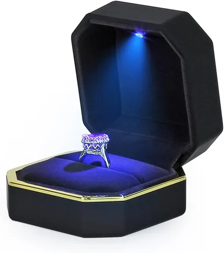 Vista 3 de AVESON - Estuche de joyas de lujo con luz LED