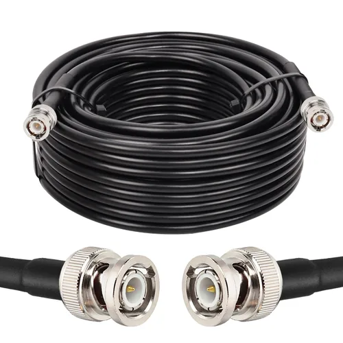 Vista 17 de MOOKEERF RG8X - Cable coaxial BNC macho a BNC macho de 1 pie, 2 piezas, 50 ohmios, pérdida ultra baja para antena, radio RF, módem, osciloscopio