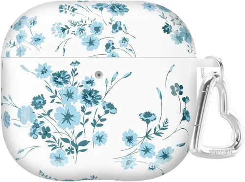 Vista 15 de VELVET CAVIAR Funda compatible con AirPods 4 con llavero, bonitas fundas protectoras duras de 4ª generación para mujer, diseño de lunares azules