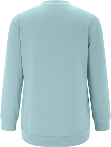 Vista 3 de HUMMHUANJ Camisetas de Mardi Gras para mujer, cuello redondo, manga larga, lindo pulóver, versión suelta, suéter de forro polar para mujer