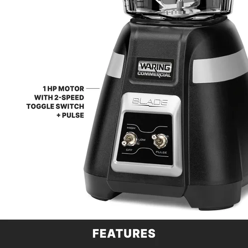 Vista 4 de Batidora Waring Blade con tarro de copoliéster de 48 oz y palanca y pulso 1.5 Horsepower Motor, 2-Speed Toggle Controls with Pulse, 48 oz