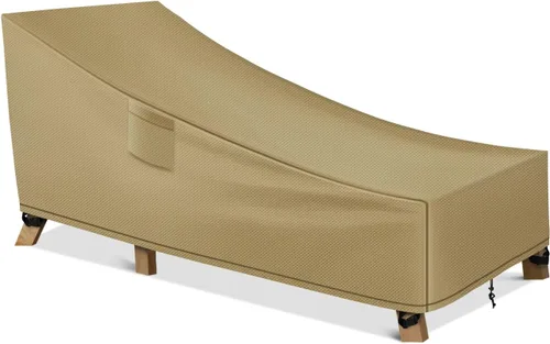 Vista 9 de WLEAFJ Funda impermeable para tumbona de patio, fundas resistentes para sillas de salón al aire libre, fundas negras duraderas para muebles