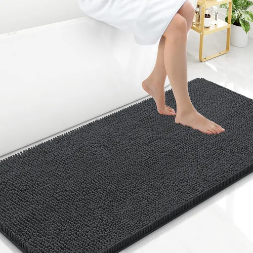 Vista 35 de Arotive Alfombras de baño de felpilla extrasuaves y absorbentes, de 24 x 16 pulgadas, lavables a máquina, parte trasera de goma antideslizante