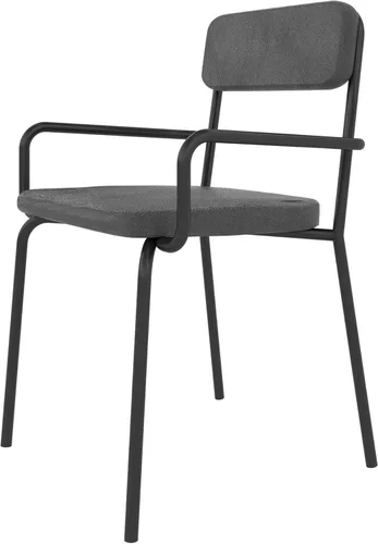 Vista 6 de Manhattan Comfort Whythe - Silla de comedor moderna de piel sintética, diseño simple, color negro