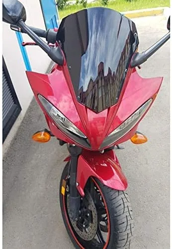 Vista 9 de Parabrisas de motocicleta compatible con FZ6 S2 600 2007 2008 2009 2010 compatible con Fazer FZ-6 FZ 6 deflectores de alerón parabrisas, humo iridio