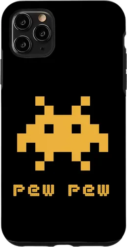 Vista 13 de iPhone 16 Alien Invaders Pew Space 8-bit Retro Video Game Gift Case