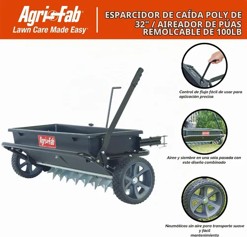 Vista 2 de Agri-Fab 45-0543 100 lb. Remolque Clavador/Sembrador/Esparcidor, Negro