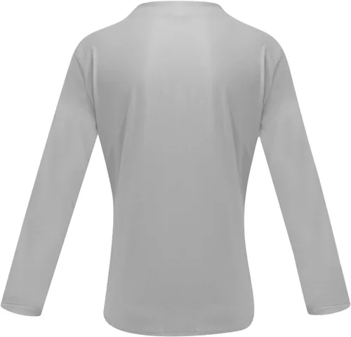 Vista 2 de DuDubaby Camiseta de manga larga con cuello en V para hombre, casual, color sólido, cuello en V, camiseta de manga larga para caballeros
