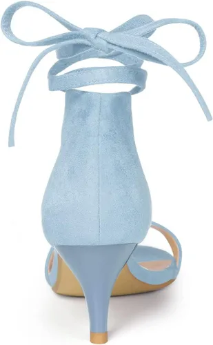 Vista 3 de Allegra K Sandalias con cordones de tacón de gatito para mujer