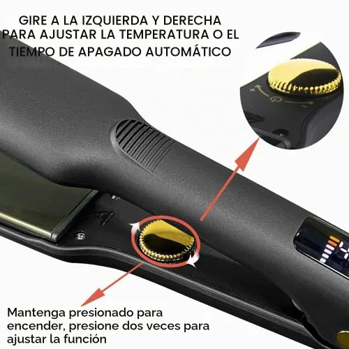 Vista 4 de Plancha de pelo profesional de 1.5 pulgadas, plancha plana de titanio ajustable hasta 450 °F