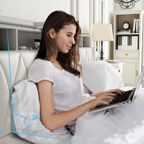 Vista 3 de Base de cama Queen con cabecera ergonómica, base de cama de plataforma tamaño Queen con tomas de corriente y cargador, marco de cama de metal