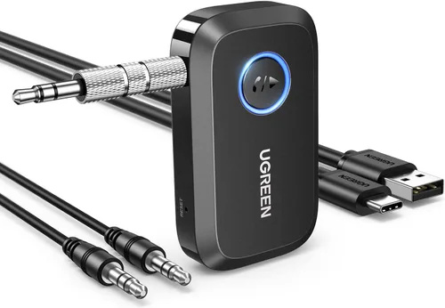 Vista 10 de UGREEN Adaptador Bluetooth 5.4 para automóvil, llamadas manos libres y cancelación de ruido, adaptador AUX a Bluetooth para automóvil, receptor